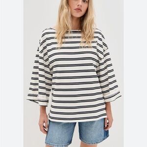 FREE PEOPLE Cest La Vie Tee in Black Combo